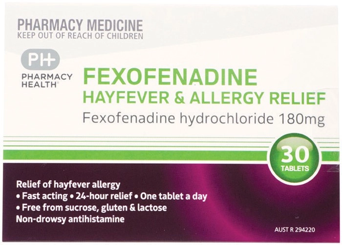 Pharmacy Health Fexofenadine Hayfever & Allergy Relief 30 Tablets