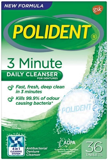 Polident 3 Minute Daily Cleanser 36 Tablets