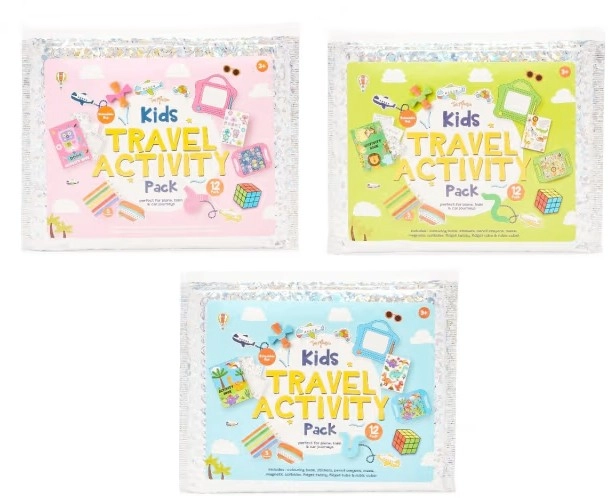 12 Pack ToyMania Kids Travel Activity Pack - Assorted