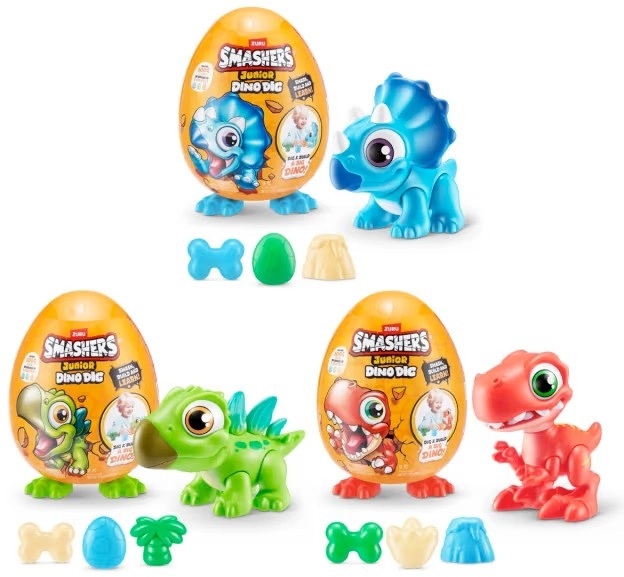 18 Piece Zuru Smashers Junior Dino Dig Small Egg - Assorted