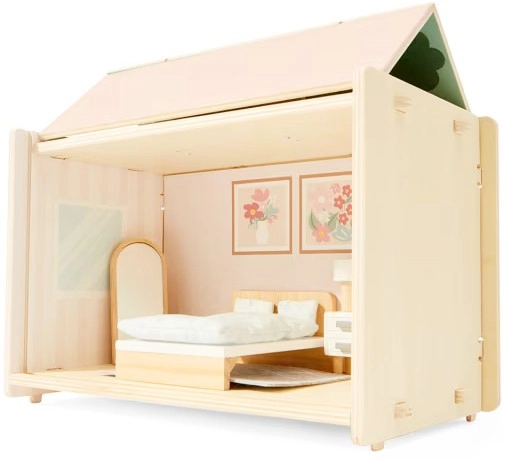 NEW 10 Piece Wooden Modular Dollhouse Bedroom