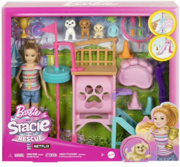 NEW Barbie and Stacie to the Rescue Puppy Playground Playset