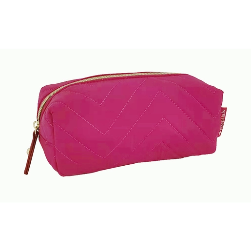 Priceline Small Cosmetic Bag Quilted Raspberry 1 each