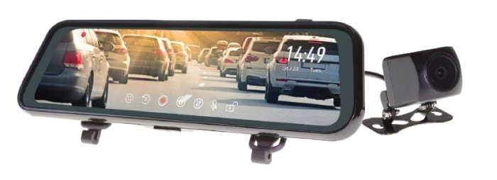 Gator 9” Clip on Rear View Mirror with Reverse Monitor & Dash Cam