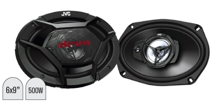 JVC 6” X 9” DR Series 3 Way Coaxial Speakers 500W Max