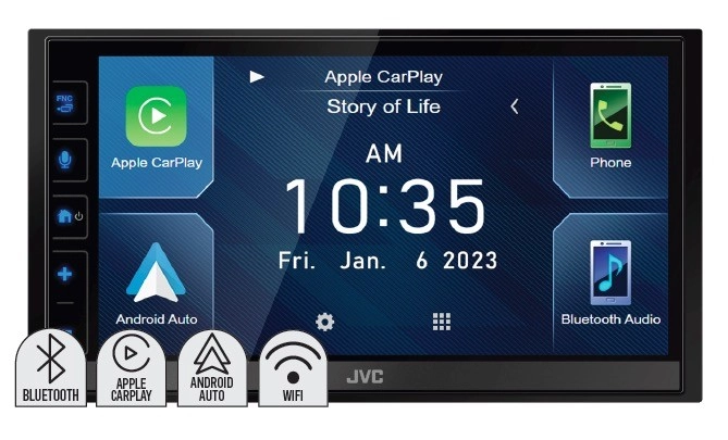 JVC 6.8” 200W AV Wireless Carplay Android Auto Receiver