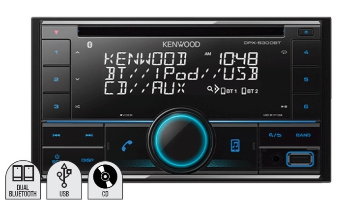 Kenwood 2DIN 200W CD Dual Bluetooth Receiver