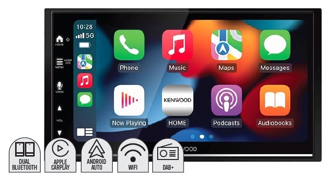 Kenwood 6.8” 200W AV Wireless Car Play A/Auto Dab+ Rec