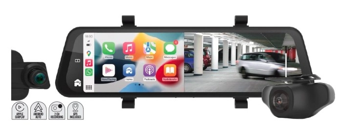 Parkmate 9.6” Rearview Mirror/Monitor with 2CH 2K Dash Camera & Wireless Smart Display