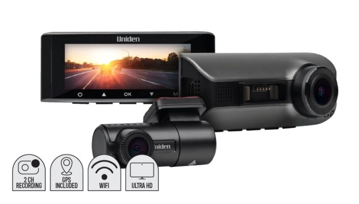 Uniden Ultra HD 4K Dual Recording WiFi GPS Dash Cam