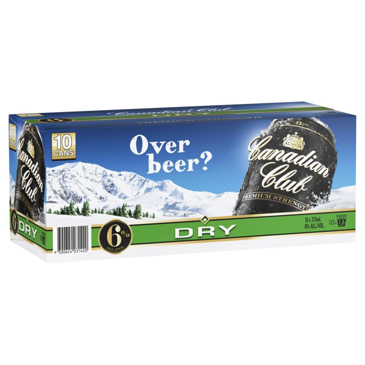 Canadian Club Premium & Dry 6% Premix Cans 375mL 10 pack