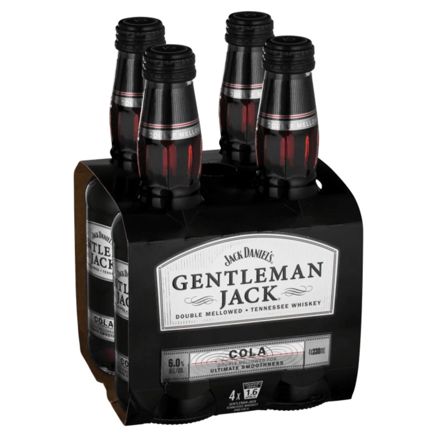 Jack Daniel’s Gentleman Jack & Cola 6% Premix Bottles 330mL 4 pack