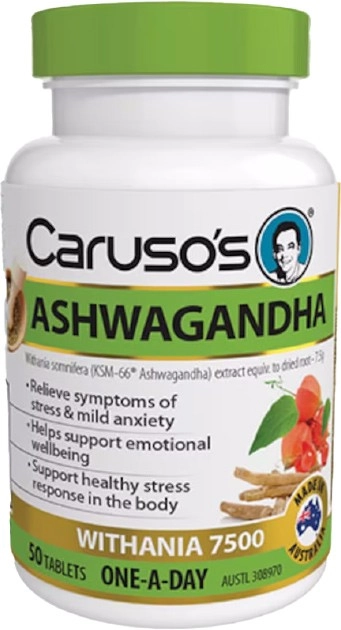 Carusos Ashwagandha Withania 7500 50 Tablets