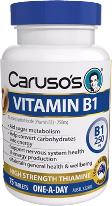 Carusos Vitamin B1 High Strength Thiamine 75 Tablets