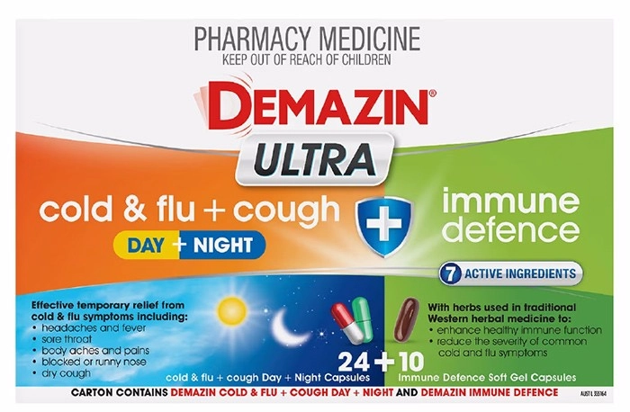 Demazin Ultra Cough Cold and Flu + Immune Defence 34 Tablets