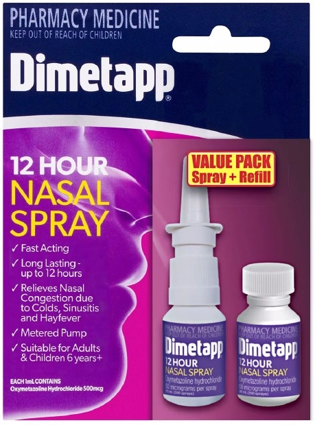 Dimetapp Adult 12 Hour Nasal Spray 20ml + Refill 20ml