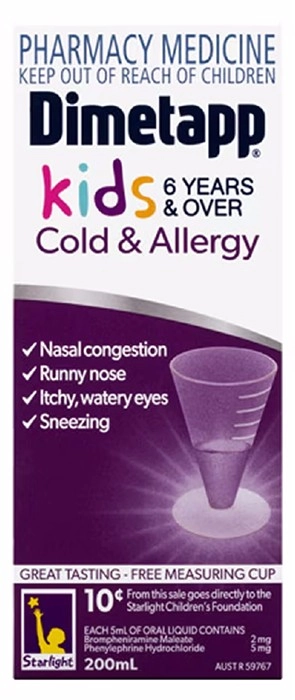 Dimetapp Kids 6+ Years Cold & Allergy 200ml