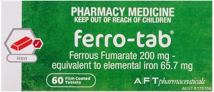 Ferro-Tab Iron 60 Film Coated Tablets