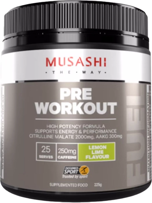 Musashi Pre Workout Lemon Lime Flavour 225g