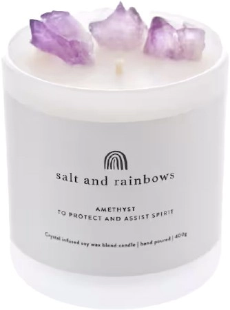 Salt And Rainbows Amethyst Crystal Candle 400G