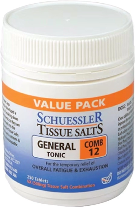 Schuessler Tissue Salts Comb 12 General Tonic 250 Tablets