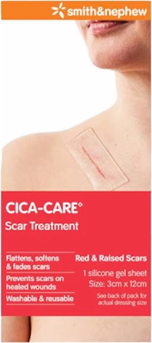 Smith & Nephew Cica-Care Scar Treatment Silicone Gel Sheet 12cm X 3cm Single