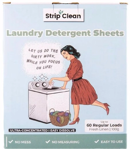 Strip Clean Laundry Sheets Fresh Linen 60 Loads