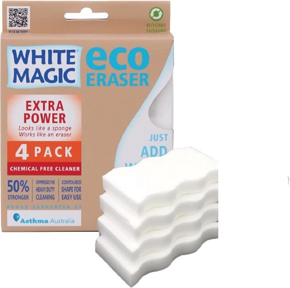 White Magic Eraser Sponge Extra Power 4 Pack