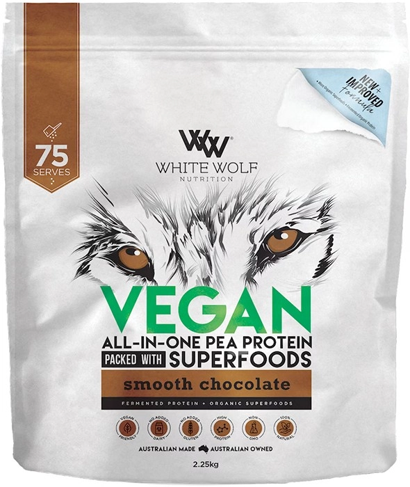 White Wolf Nutrition Vegan Protein with Superfoods Smooth Chocolate 2.25kg