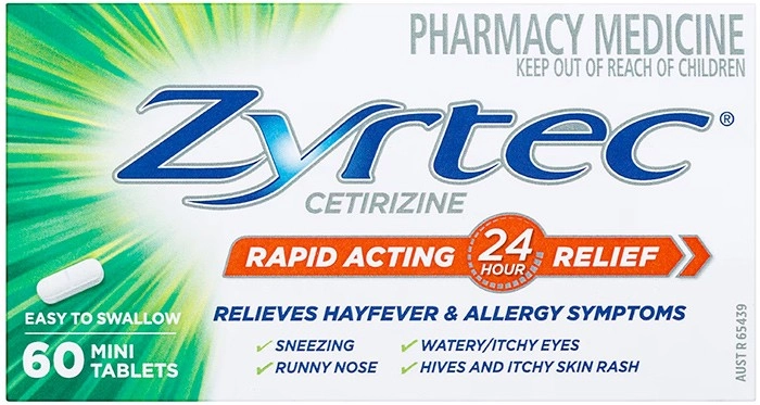 Zyrtec Allergy & Hayfever Relief Rapid Acting 60 Mini Tablets