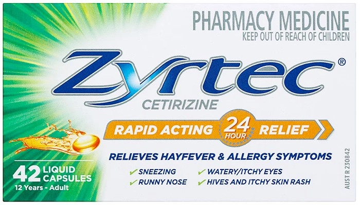 Zyrtec Rapid Acting Hayfever & Allergy Relief 42 Liquid Capsules