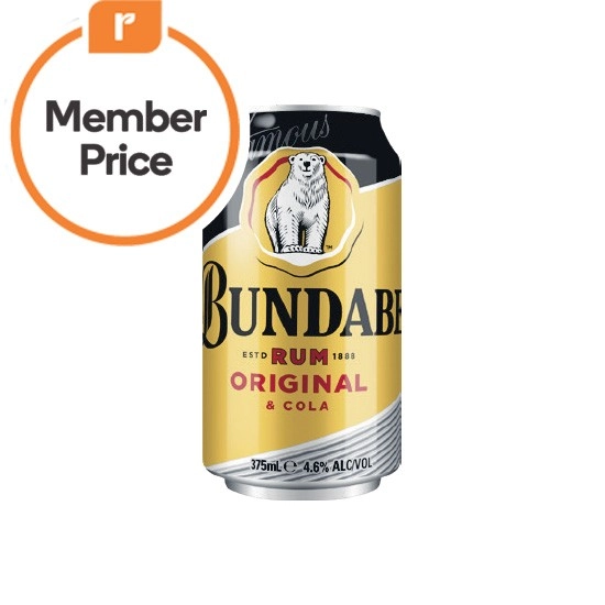 Bundaberg Rum & Cola Cans 10x375ml