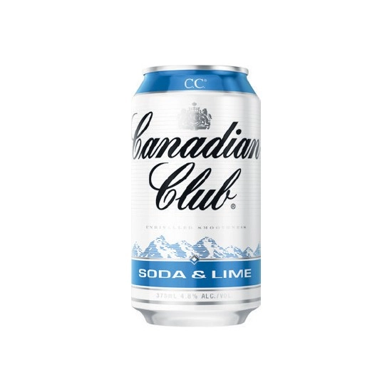 Canadian Club Soda & Lime Cans 6x375ml