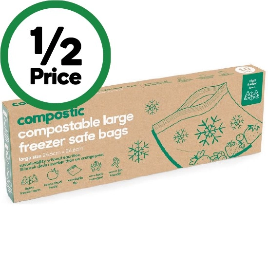 Compostic Large Freezer or Storage Bags Pk 10