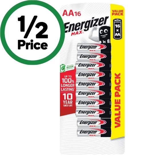 Energizer Max AA Batteries Pk 16