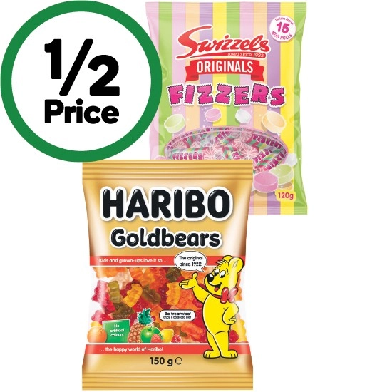 Haribo 140-150g or Swizzels 120g