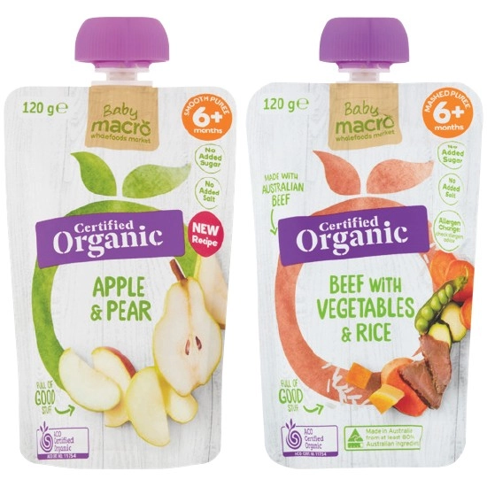 Macro Organic Baby Food Pouch 120g