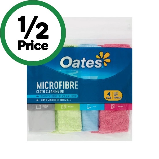 Oates Microfibre Cloth Pk 4