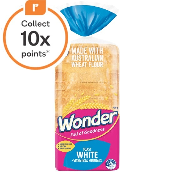 Wonder White Bread Loaf Varieties 680-700g