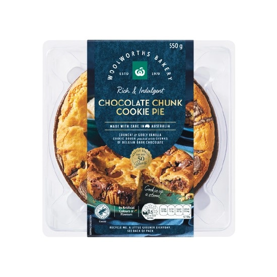 Woolworths Chocolate Chunk Cookie Pie 550g