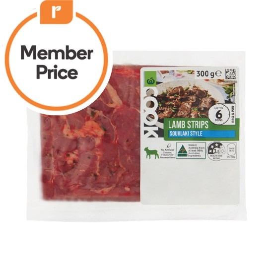 Woolworths COOK Beef or Lamb Strips 300g