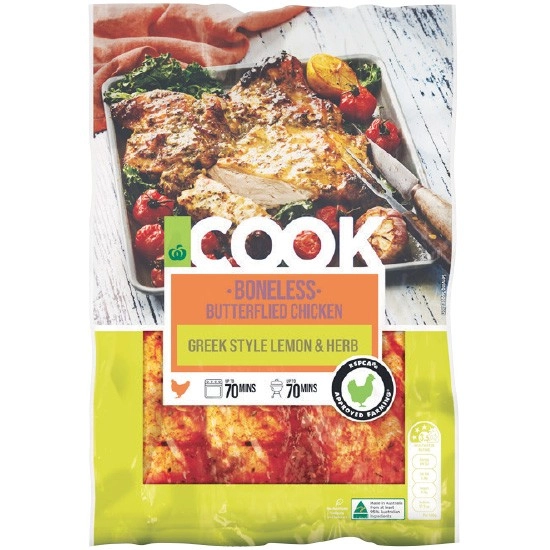 Woolworths COOK RSPCA Approved Boneless Butterflied Chicken Greek Style – From the Meat Dept