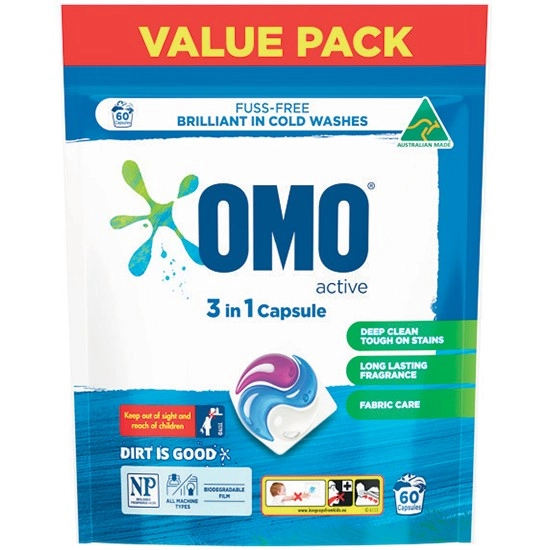 OMO Active Laundry Capsules Pk 60