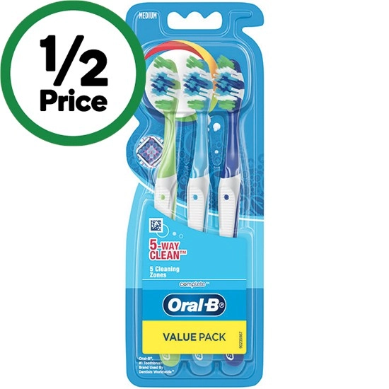 Oral B 5 Way Clean Toothbrush Pk 3