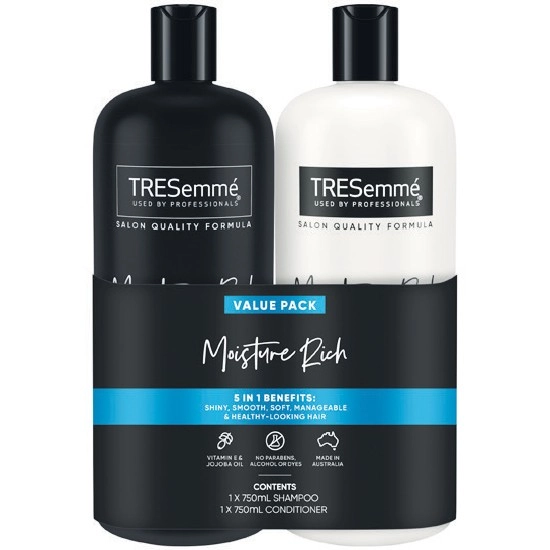 Tresemme Moisture Rich Shampoo and Conditioner Twin Pk 2 x 750ml