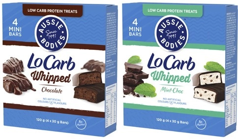 Aussie Bodies Lo Carb Whipped Protein Bars 4 Pack 120g