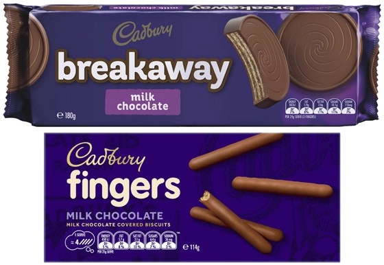 Cadbury Breakaway or Chocolate Fingers Biscuits 114g-180g