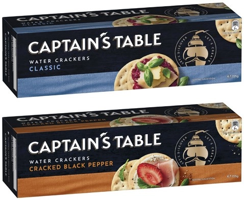 Captain's Table Water Crackers 125g