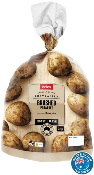 Coles Australian Brushed Potatoes 2kg Bag