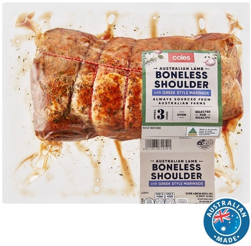 Coles Australian Lamb Boneless Shoulder Greek Style